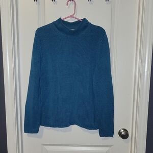 High Sierra Teal Mock Neck Sweater L